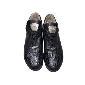 Fennix Italy Black Calf Alligator Leather Sneakers     Size: US 13
